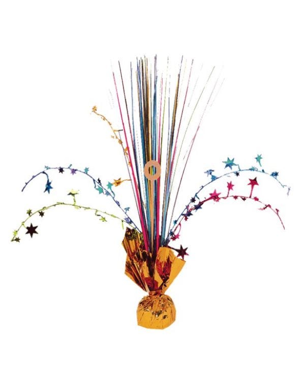 Multi Coloured Foil Spray Table Centrepiece - 30cm