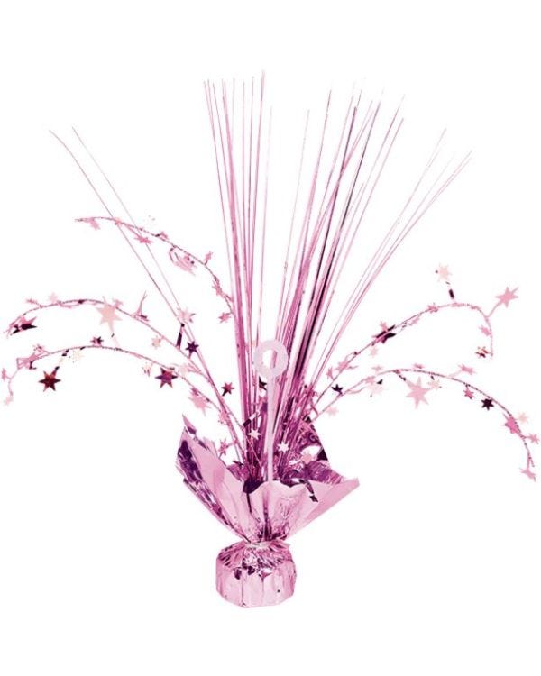 New Pink Foil Spray Table Centrepiece - 30cm