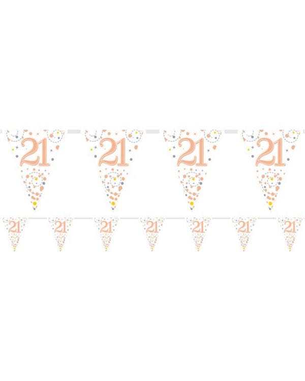 Sparking Fizz 21st Foil Bunting - 3.9m
