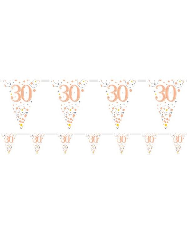 Sparkling Fizz 30th Foil Bunting - 3.9m