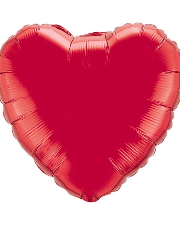 Ruby Red Heart Balloon - 18&quot; Foil Unpackaged