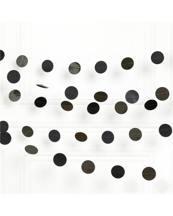Black Glitter Hanging String Decorations - 2.1m (6pk)