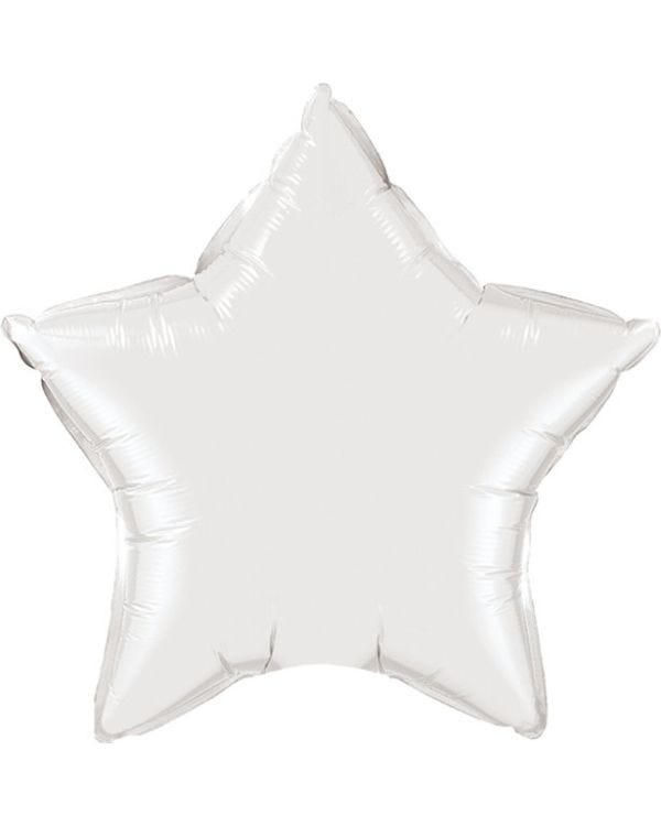 White Star Shaped Balloon - 36&quot; Foil - unpackaged