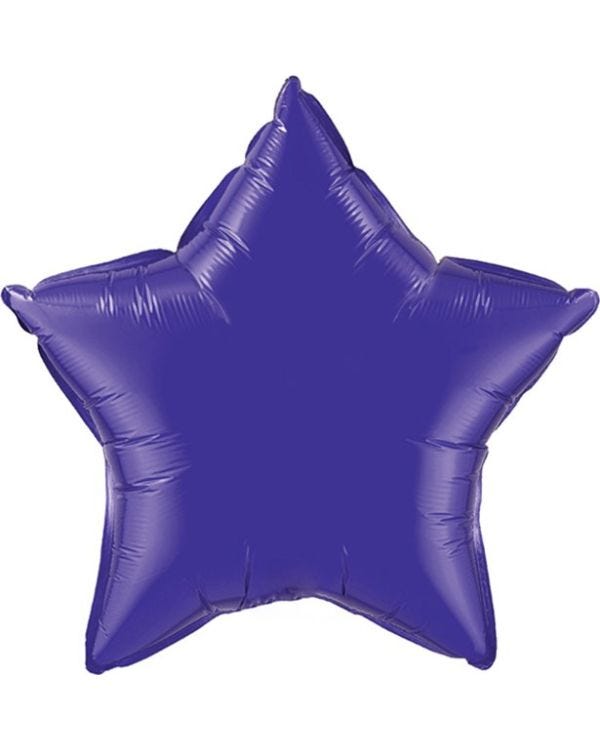 Quartz Purple Star Shaped Balloon - 36&quot; Foil - unpackaged