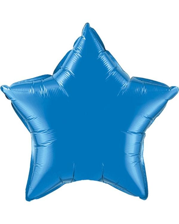 Sapphire Blue Star Shaped Balloon - 36&quot; Foil - unpackaged