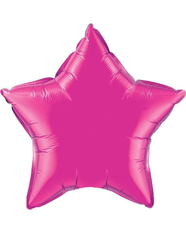 Magenta Star Shaped Balloon - 36&quot; Foil - unpackaged