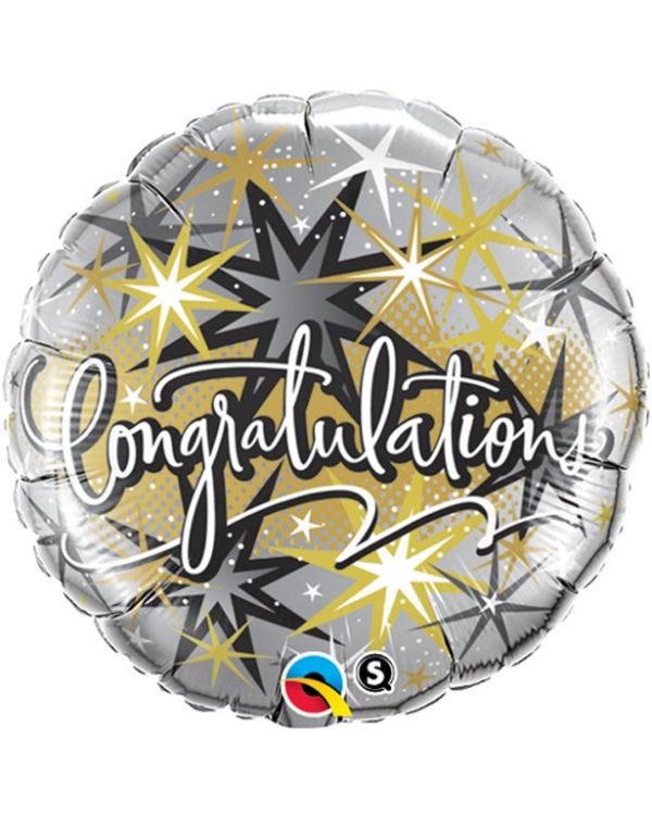 Congratulations Elegant Stars Balloon - 18&quot; Foil