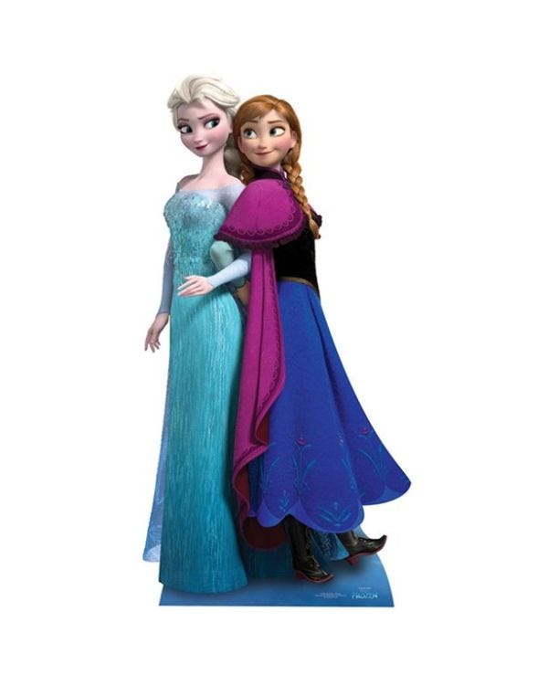 Anna &amp; Elsa Frozen Cardboard Cutout - 162cm x 78cm