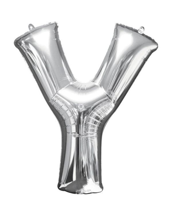 Silver Letter Y Balloon - 16&quot; Foil