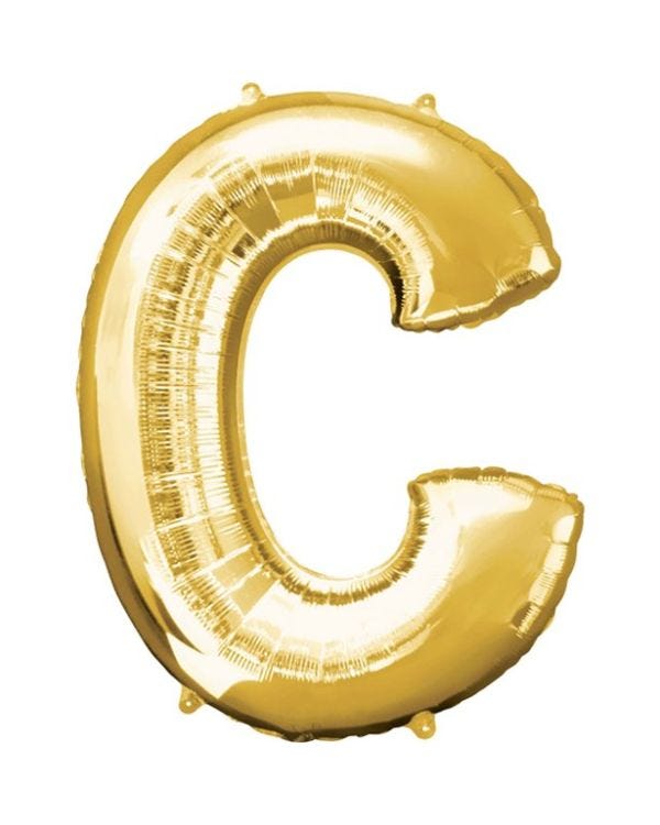 Gold Letter C Balloon - 16&quot; Foil