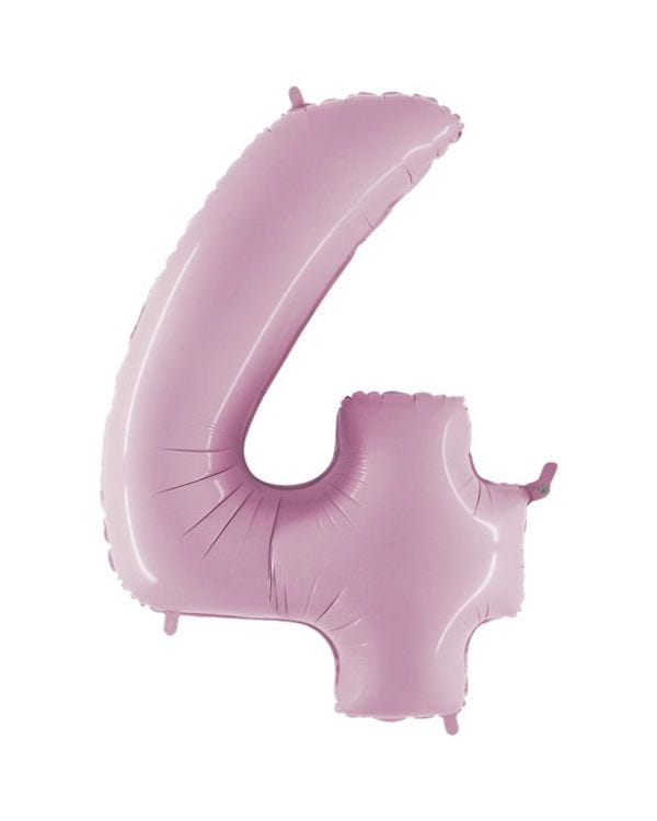 Number 4 Pastel Pink  Foil Balloon - 40&quot;