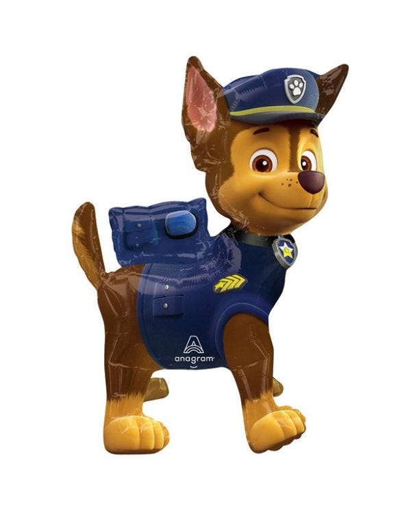 Paw Patrol Chase Airfill Sitter Balloon - 24&quot; Foil