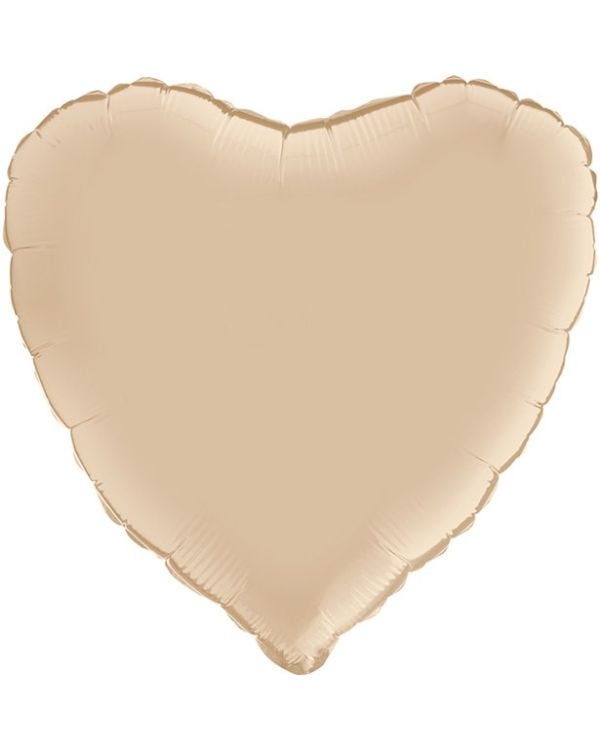 Satin Cream Heart Foil Balloon - 18&quot;