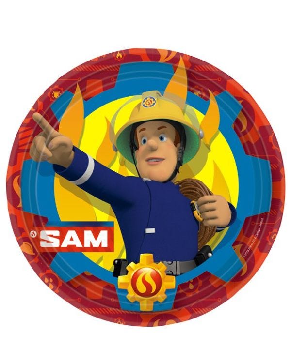 Fireman Sam Paper Plates - 23cm (8pk)