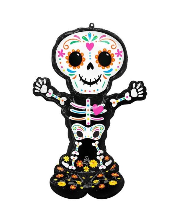 Day of the Dead Skeleton Airloonz Balloon - 52&quot;