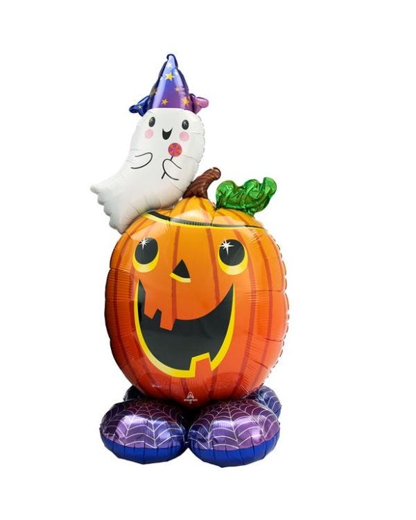 Pumpkin &amp; Ghost Airloonz Balloon - 56&quot;