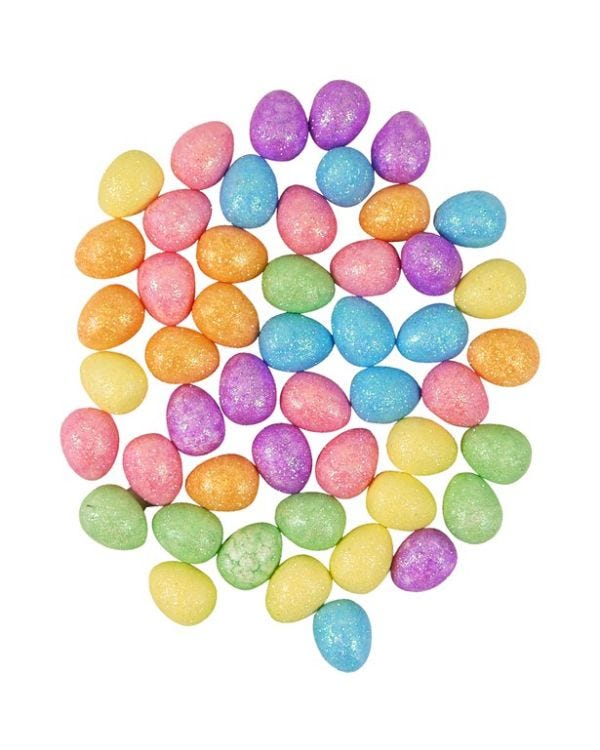 Glitter Foam Eggs - 2cm