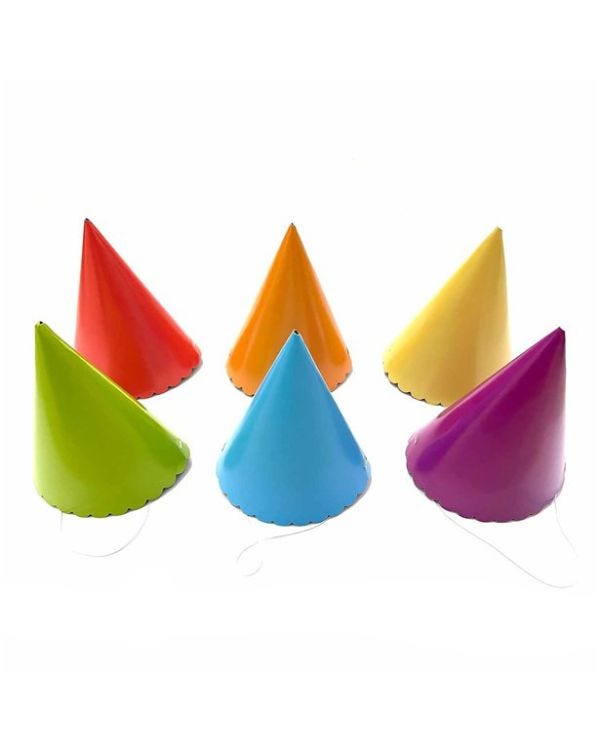 Colourful Assorted Paper Party Hats (6pk)