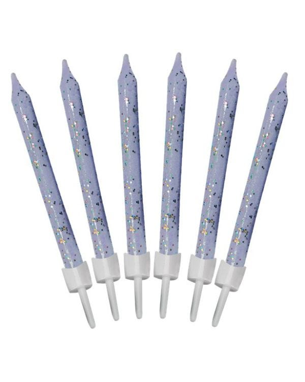 Lilac Glitter Candles (12pk)