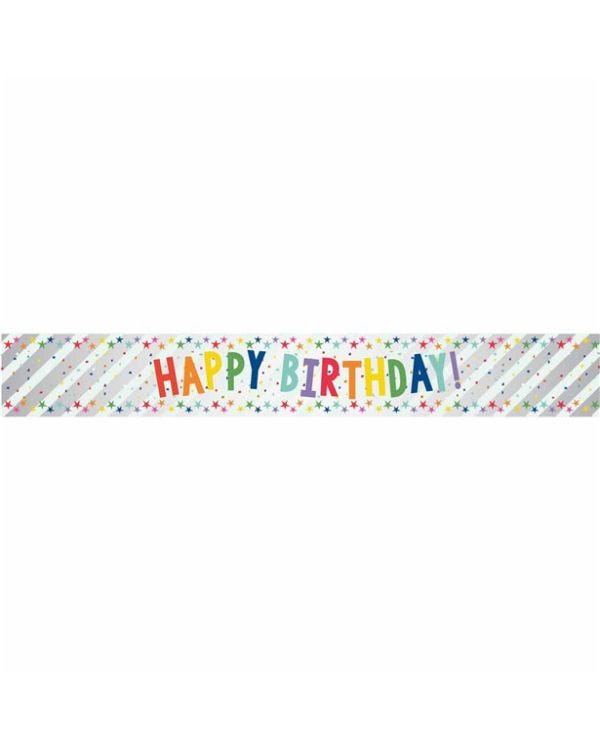 Happy Birthday Stars Foil Banner