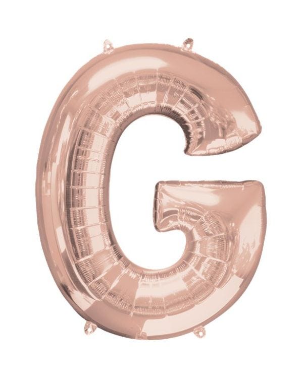 Rose Gold Letter G Air Filled Balloon - 16&quot; Foil