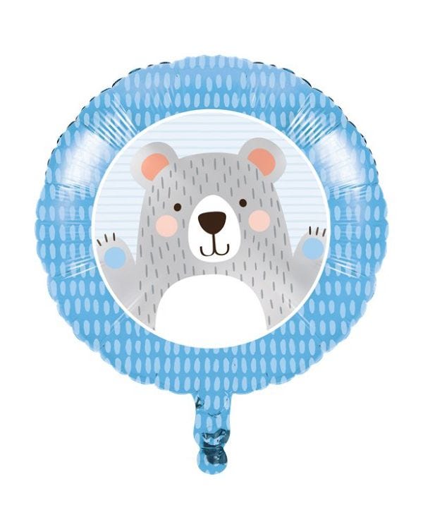 Birthday Bear Metallic Foil Balloon  - 18&quot;