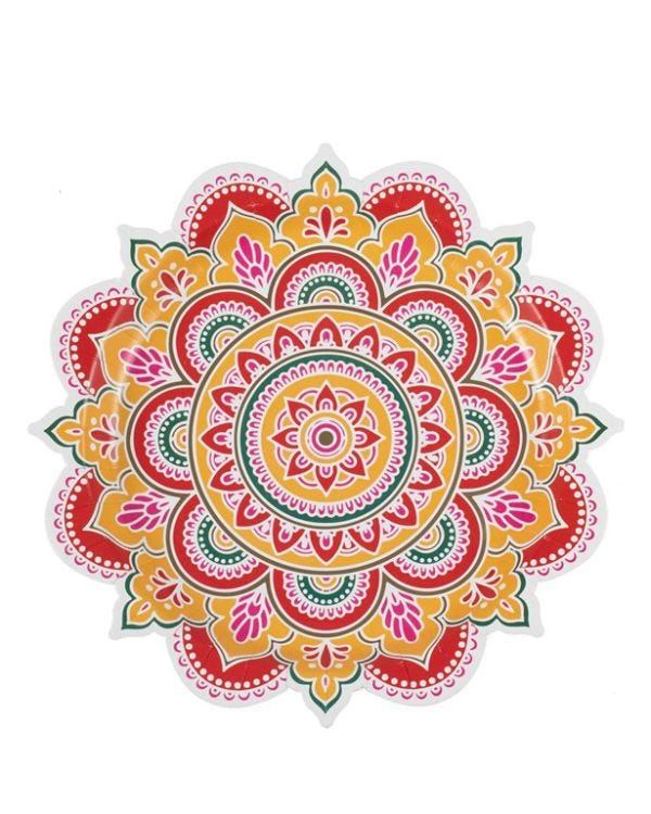 Diwali Multicoloured Patterned Paper Plates - 27cm (8pk)