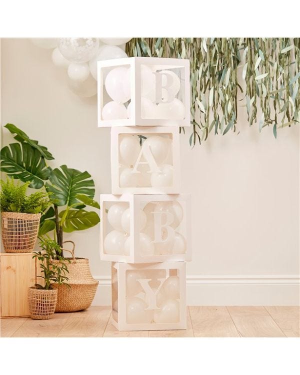 Pop Up Baby Block Balloon Decoration Kit (4pk)