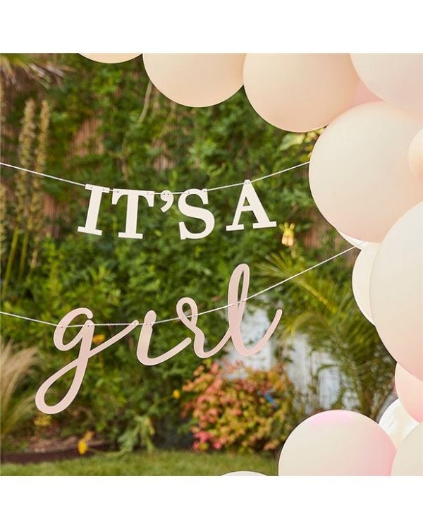 Hello Baby It&#039;s A Girl Eco Bunting