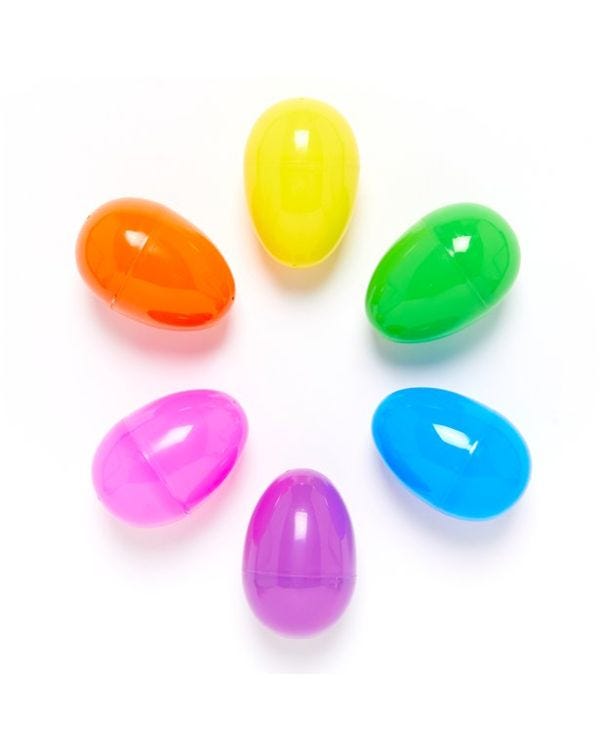 Rainbow Fillable Plastic Eggs - 8cm (6pk)