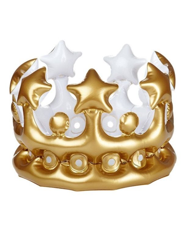 Adult&#039;s Inflatable Gold Crown - 33.5cm
