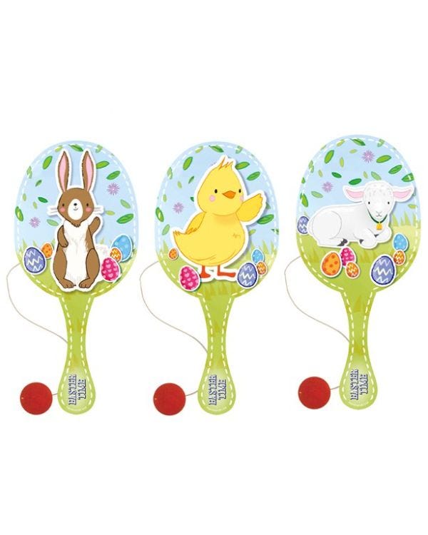 Easter Wooden Paddle Bat - 22cm Assorted Designs