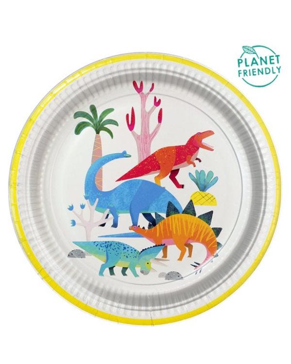 Little Party DinoPaper Plates - 23cm (8pk)