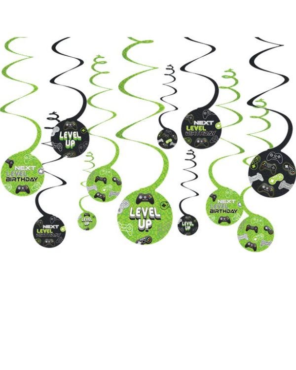 Level Up Swirl Decorations (12pk)
