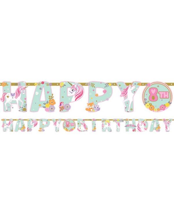 Magical Unicorn Add an Age Paper Letter Banner - 3.2m