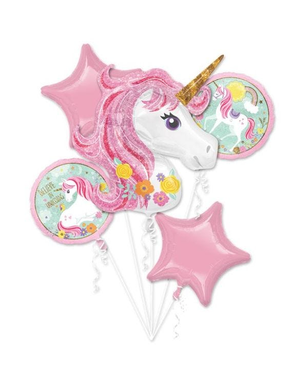 Magical Unicorn Balloon Bouquet (5pk)