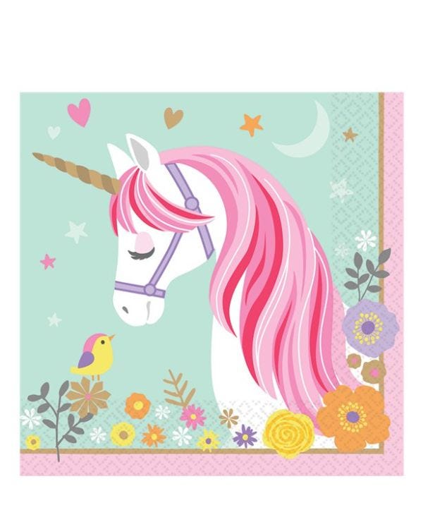 Magical Unicorn Paper Napkins - 33cm (16pk)