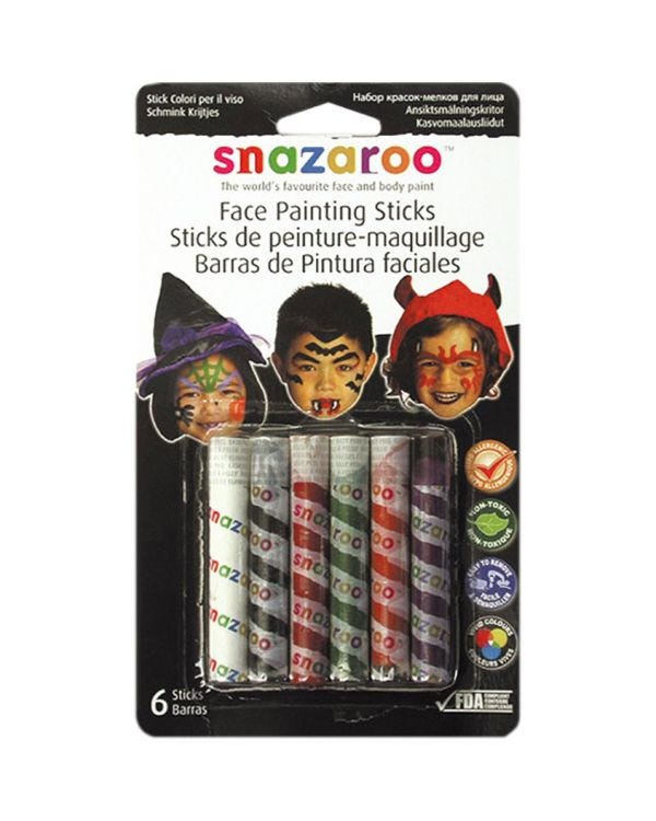 Snazaroo Halloween Face Painting Sticks (6pk)
