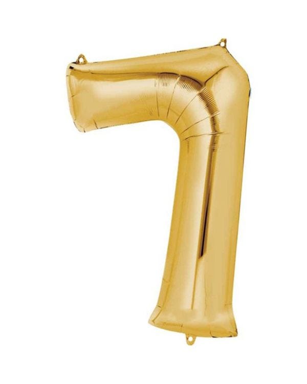 Gold Number 7 Balloon - 16&quot; Foil