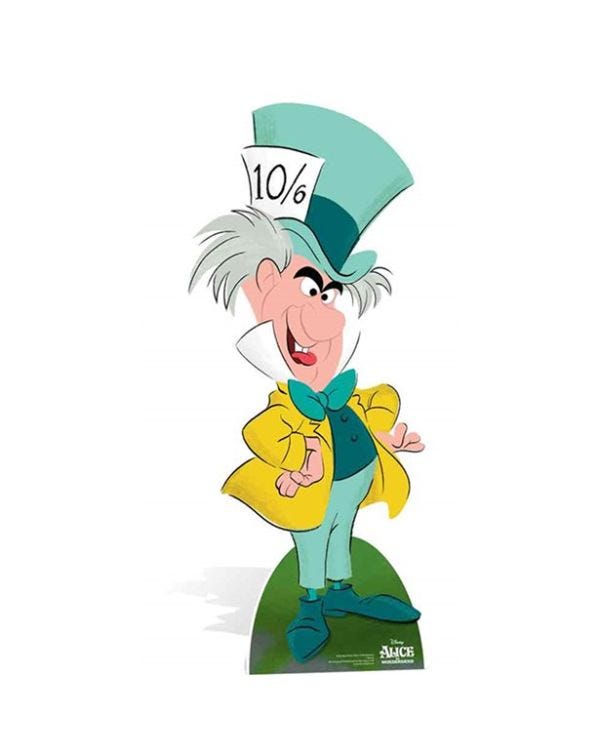 Life Size Alice in Wonderland Mad Hatter Cardboard Cutout - 130cm x 55cm