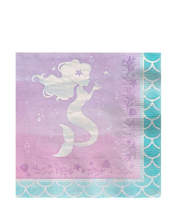 Mermaid Shine Paper Napkins - 33cm (16pk)