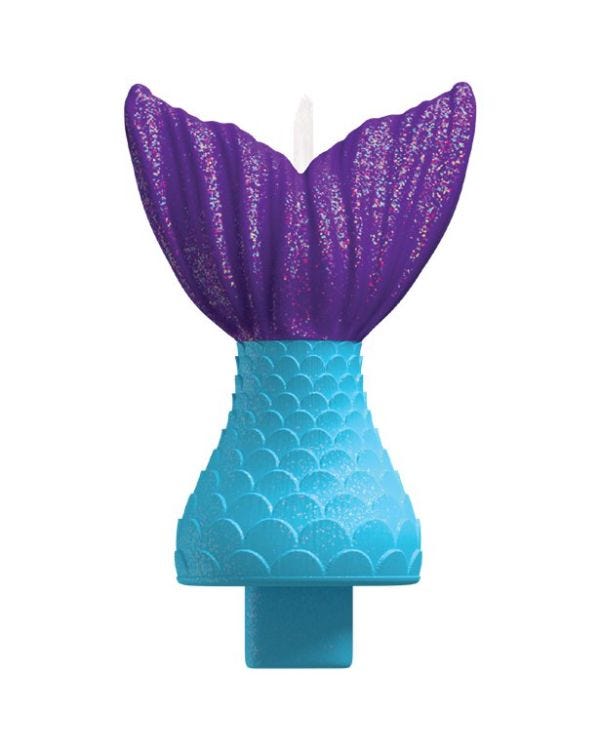 Mermaid Wishes Tail Birthday Candle - 11cm