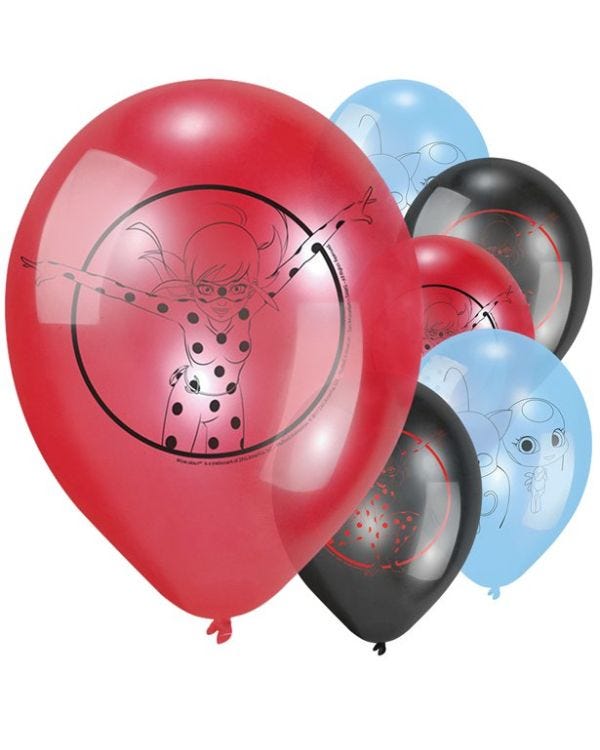 Miraculous Ladybug Latex Balloons - 9&quot; (6pk)