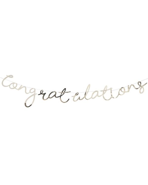 Pick &amp; Mix Pastel Gold &#039;Congratulations&#039; Banner - 1.5m