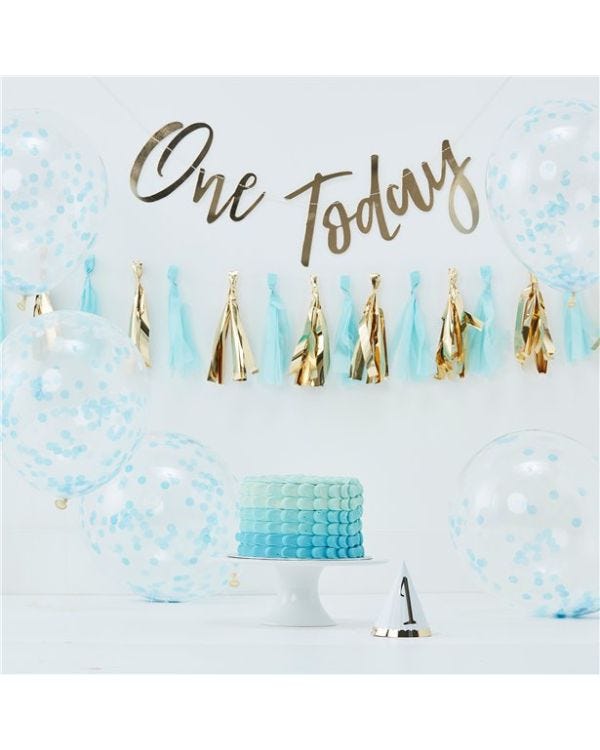 Pick &amp; Mix Pastel Blue 1st Birthday Cake Smash Kit
