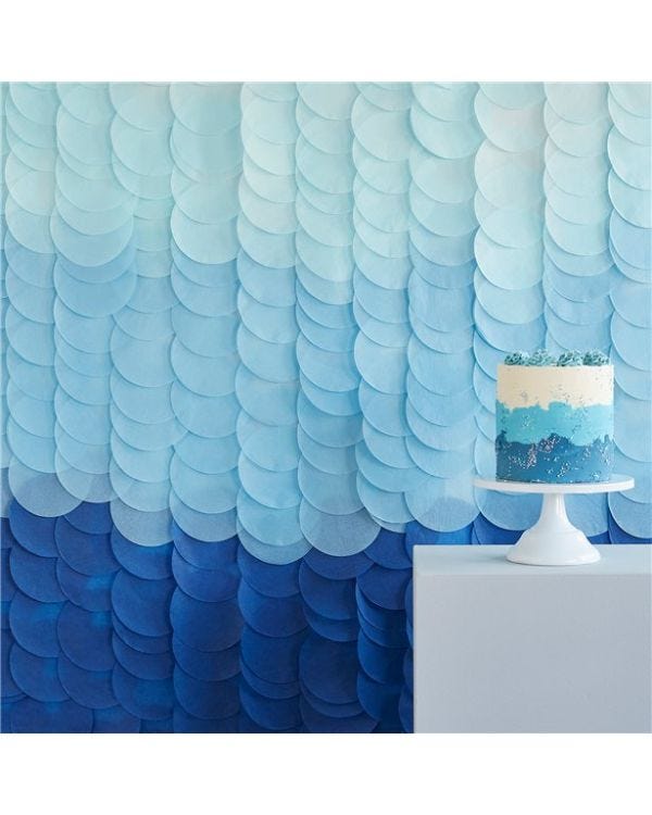 Mix It Up Blue Ombre Tissue Paper Disc Backdrop
