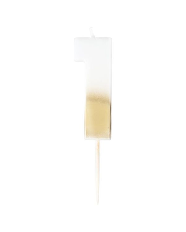 Gold Ombre Number 1 Candle - 5cm