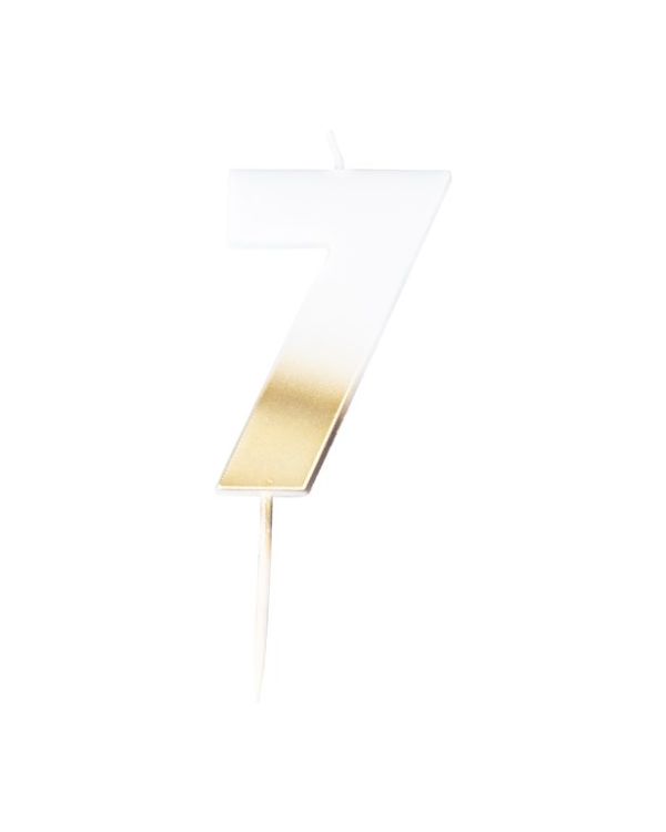 Gold Ombre Number 7 Candle - 5cm