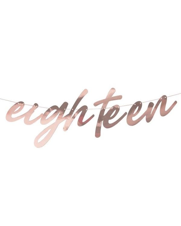 Mix It Up &#039;Eighteen&#039; Rose Gold Paper Banner - 1.7m