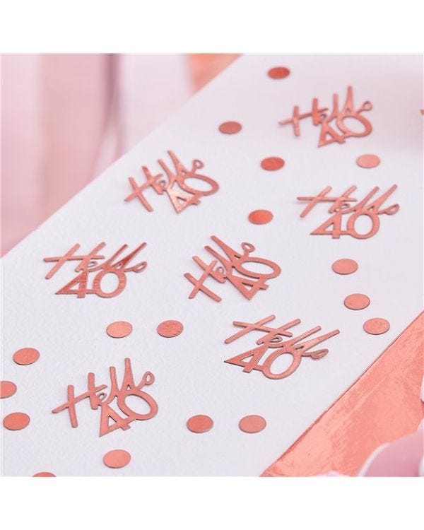 40th Rose Gold Birthday Confetti